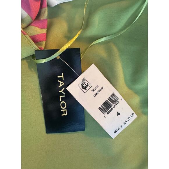 NWT Taylor Cosmo Midi Spaghetti strap Colorful Floral Slip Dress Gown 4 - Picture 11 of 11